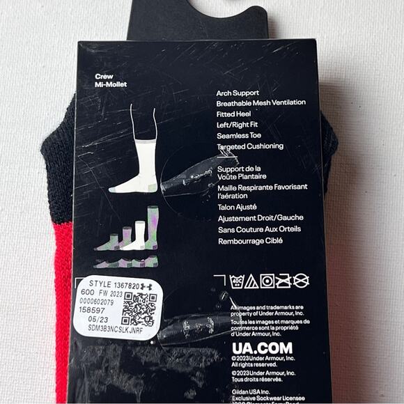 Under Armour UA TEAM Women's Cushioned Crew Athletic Sporty Socks Sz 6-10 - Picture 2 of 6